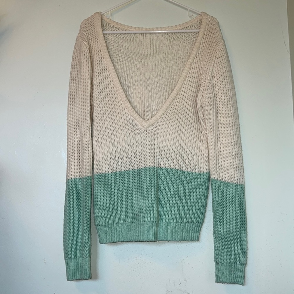Plunging v neck sweater